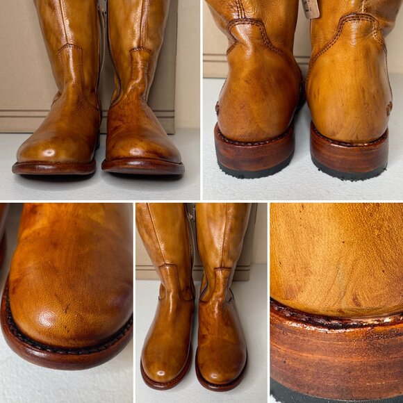 BED STU Tess Distressed Tan Leather Tall Riding Boots BEDSTU Size 8 - Picture 7 of 16